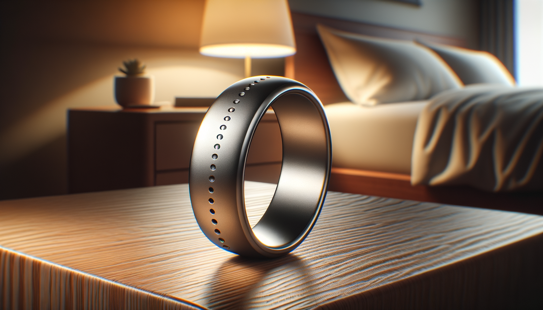 Close-up detail shot of Amazfit Helio Ring design and build quality