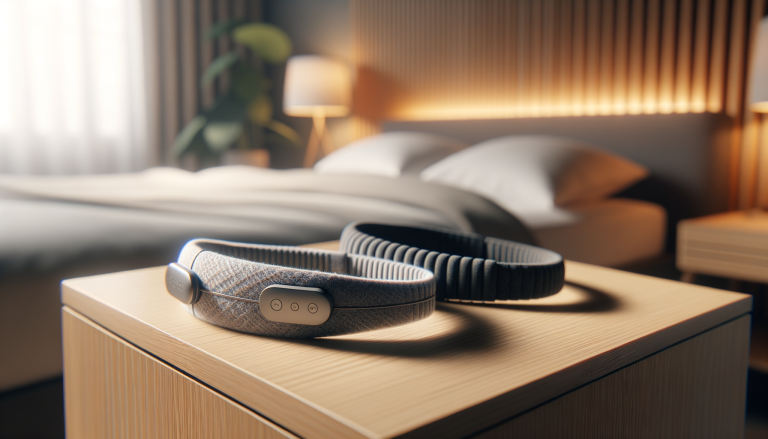 Two sleep devices compared side by side on bedroom nightstand